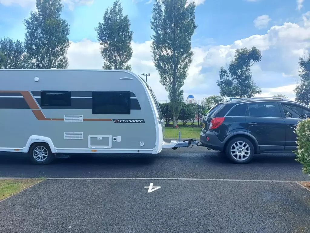 Vauxhall Antara towing an Elddis Crusador Aurora 4 Berth Caravan